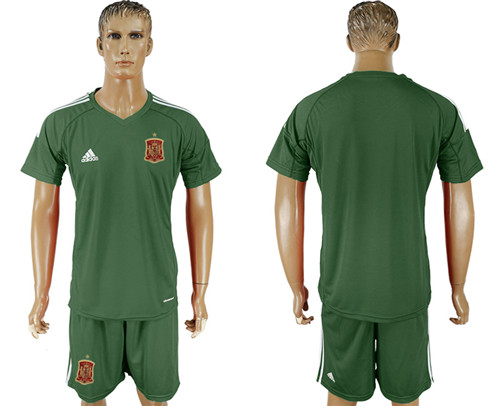 Spain Military Green Goalkeeper 2018 FIFA World Cup Soccer Jersey