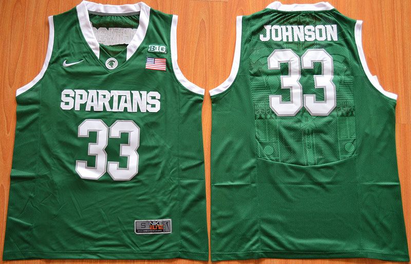 Spartans 33 Magic Johnson Green Authentic Basketball Stitched NCAA Jersey