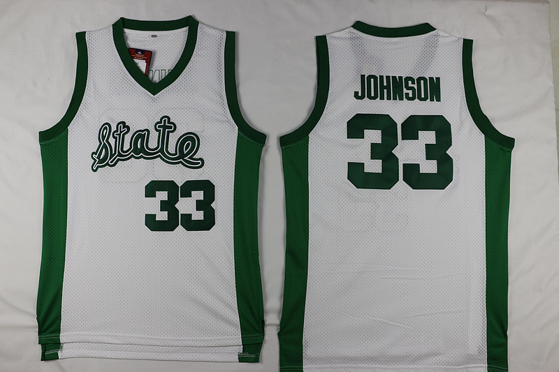 Spartans 33 Magic Johnson White Throwback Basketball Stitched NCAA Jersey