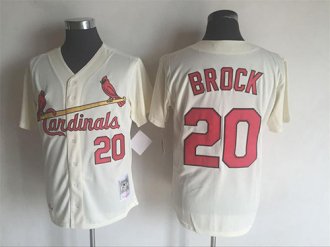 St. Louis Cardinals Mens Jerseys 20 Lou Brock Throwback Baseball Jersey