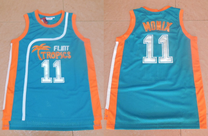 Stitched 11 ED Monix Jersey Flint Tropics Jersey Basketball Jersey Blue