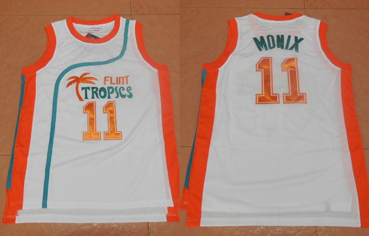 Stitched 11 ED Monix Jersey Flint Tropics Jersey Basketball Jersey White