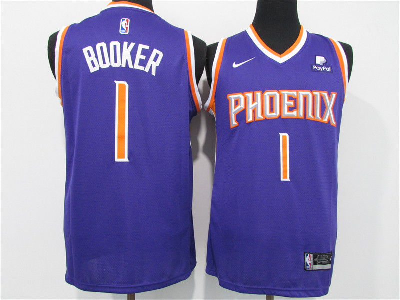 Suns 1 Devin Booker Purple Nike 2020 21 City Edition Swingman jersey