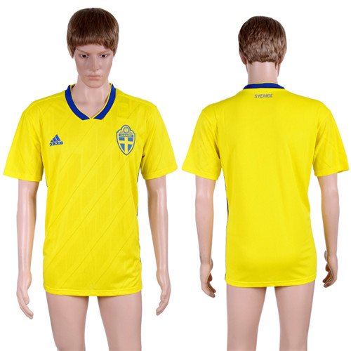 Sweden Home 2018 FIFA World Cup Thailand Soccer Jersey