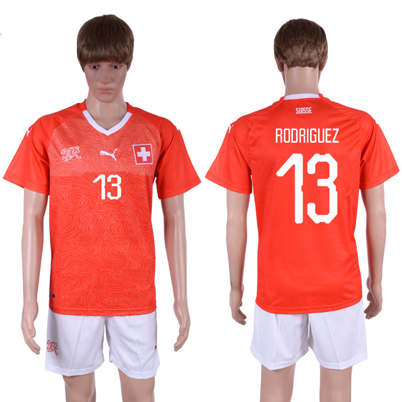 Switzerland 13 RODRIGUEZ Home 2018 FIFA World Cup Soccer Jersey