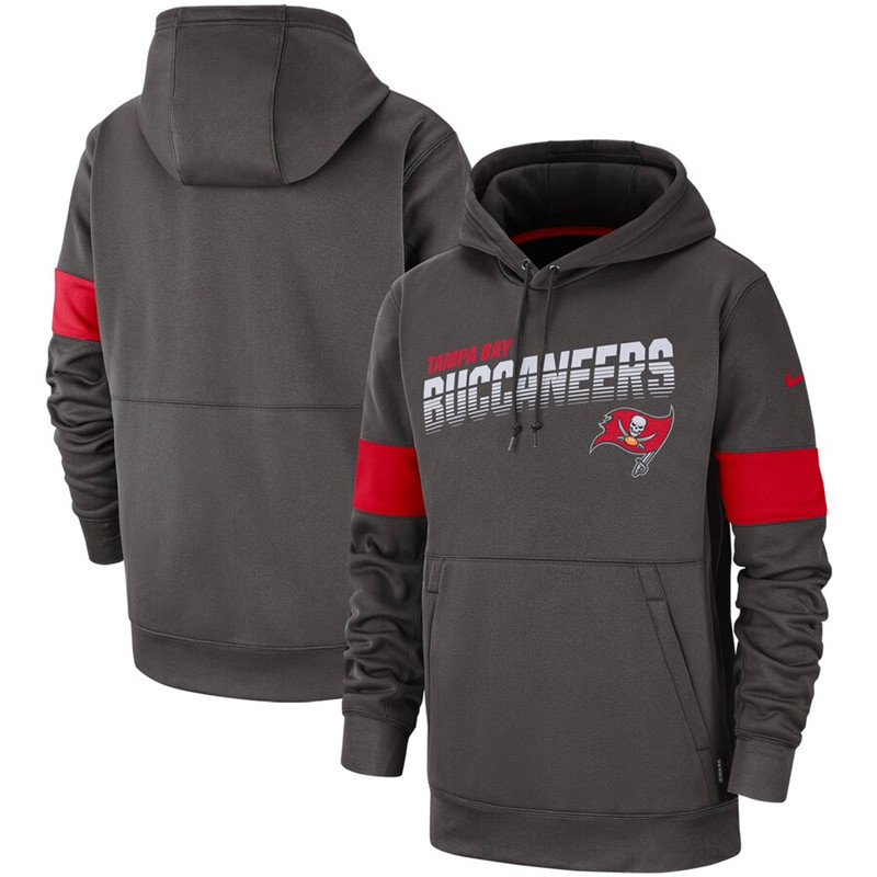 Tampa Bay Buccaneers Nike Sideline Team Logo Performance Pullover Hoodie Pewter