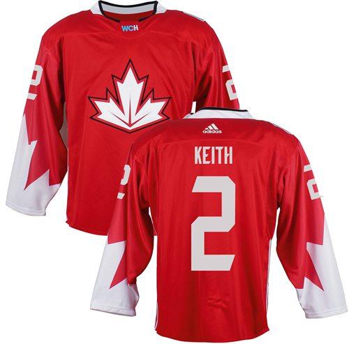 Team Canada 2 Duncan Keith Red 2016 World Cup Stitched NHL Jersey