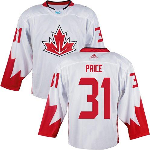 Team Canada 31 Carey Price White 2016 World Cup Stitched NHL Jersey