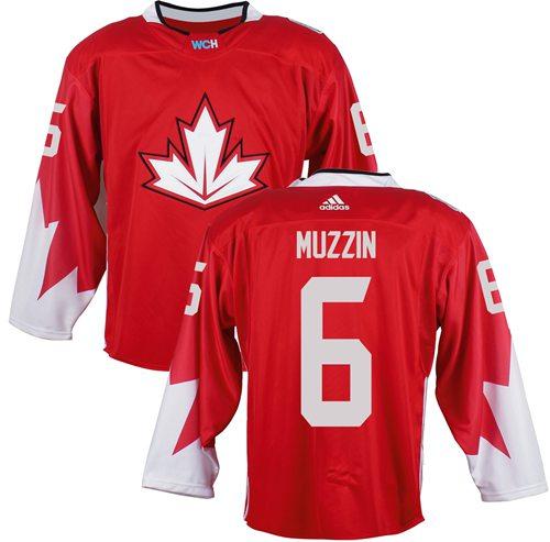 Team Canada 6 Jake Muzzin Red 2016 World Cup Stitched NHL Jersey