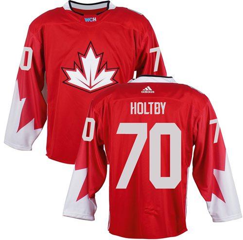 Team Canada 70 Braden Holtby Red 2016 World Cup Stitched NHL Jersey