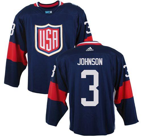 Team USA 3 Jack Johnson Navy Blue 2016 World Cup Stitched NHL Jersey