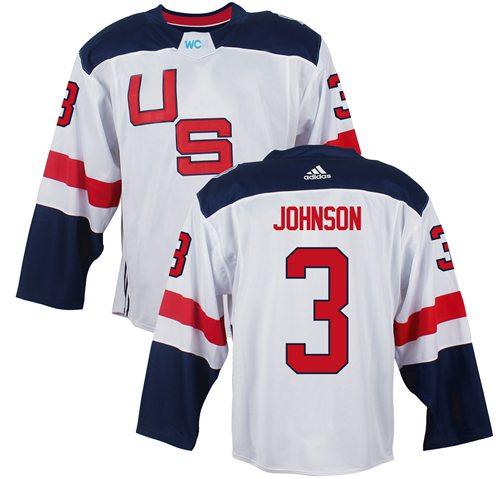 Team USA 3 Jack Johnson White 2016 World Cup Stitched NHL Jersey