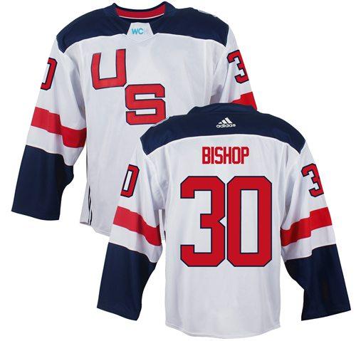 Team USA 30 Ben Bishop White 2016 World Cup Stitched NHL Jersey
