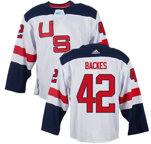 Team USA 42 David Backes White 2016 World Cup Stitched NHL Jersey