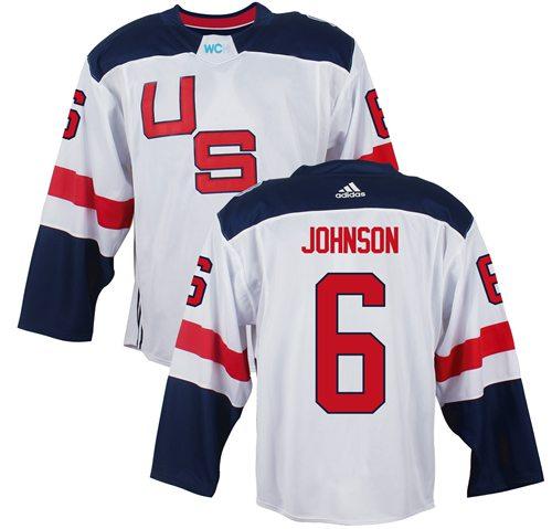 Team USA 6 Erik Johnson White 2016 World Cup Stitched NHL Jersey