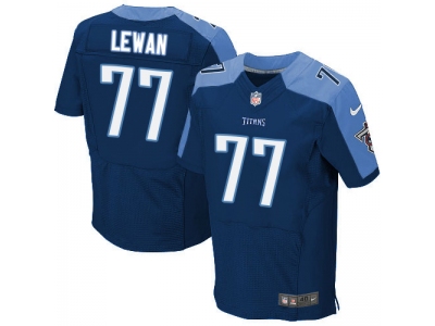 Tennessee Titans 77 Taylor Lewan Navy Blue Elite NFL Jersey