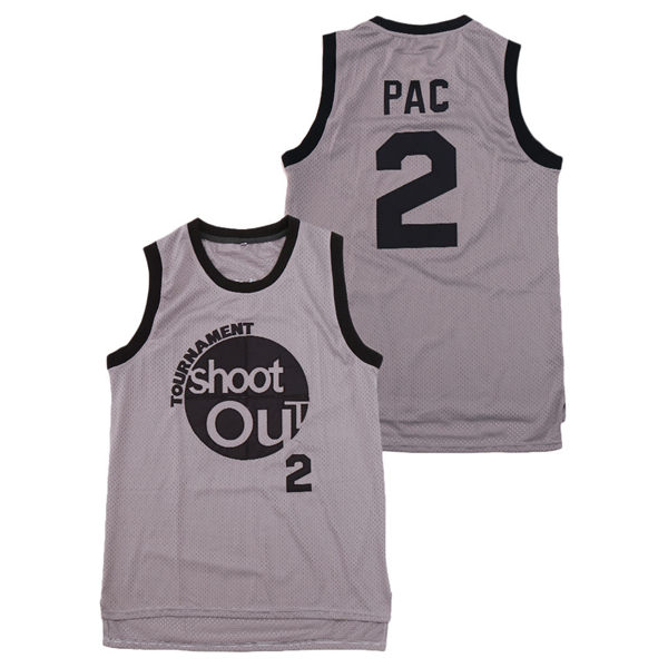 The Rim Tournament Shoot Out 2 Pac Gray Basketball Jersey