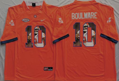 Tigers 10 Ben Boulware Orange Player Fashion Stitched NCAA Jersey