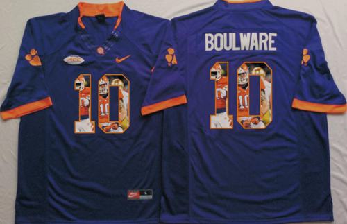Tigers 10 Ben Boulware Purple Player Fashion Stitched NCAA Jersey
