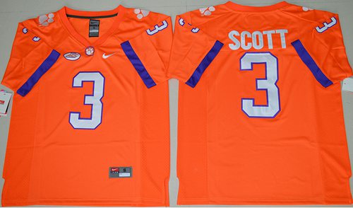 Tigers 3 Artavis Scott Orange Limited Stitched NCAA Jersey