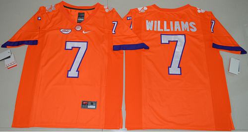 Tigers 7 Mike Williams Orange Limited Stitched NCAA Jersey