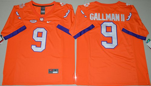 Tigers 9 Wayne Gallman II Orange Limited Stitched NCAA Jersey