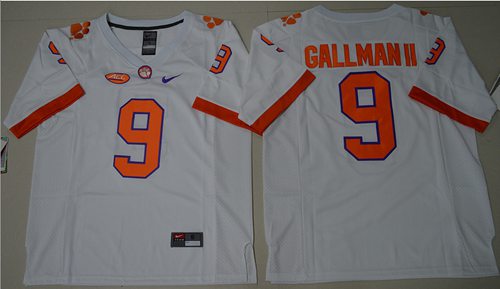Tigers 9 Wayne Gallman II White Limited Stitched NCAA Jersey