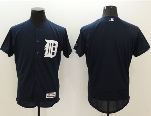 Tigers Blank Navy Blue Flexbase Authentic Collection Stitched MLB Jersey