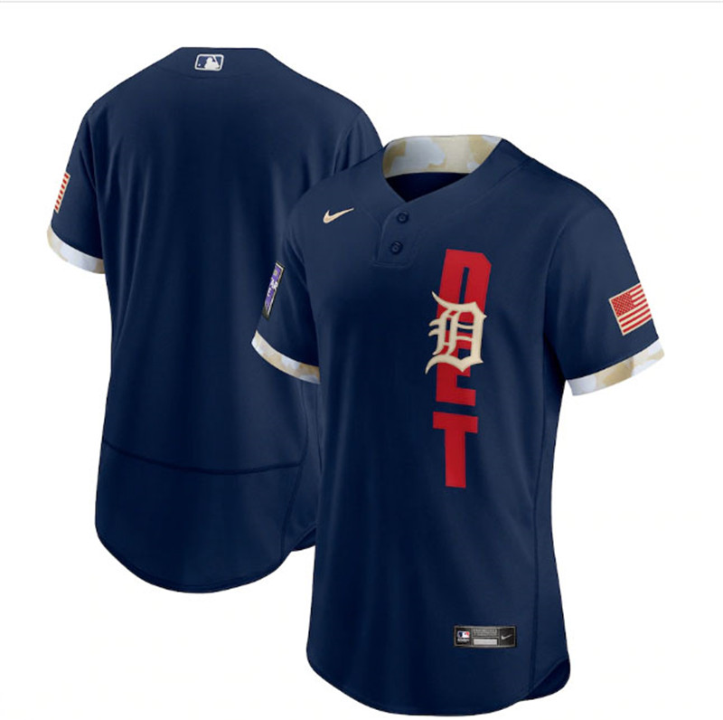 Tigers Blank Navy Nike 2021 MLB All Star Flexbase Jersey