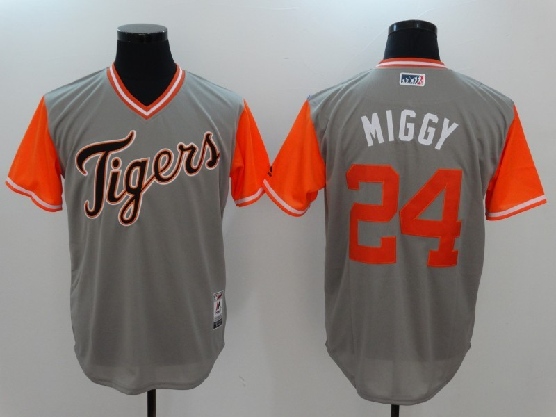 Tigers Miguel 24 Cabrera Miggy Majestic Gray 2017 Players Weekend Jersey