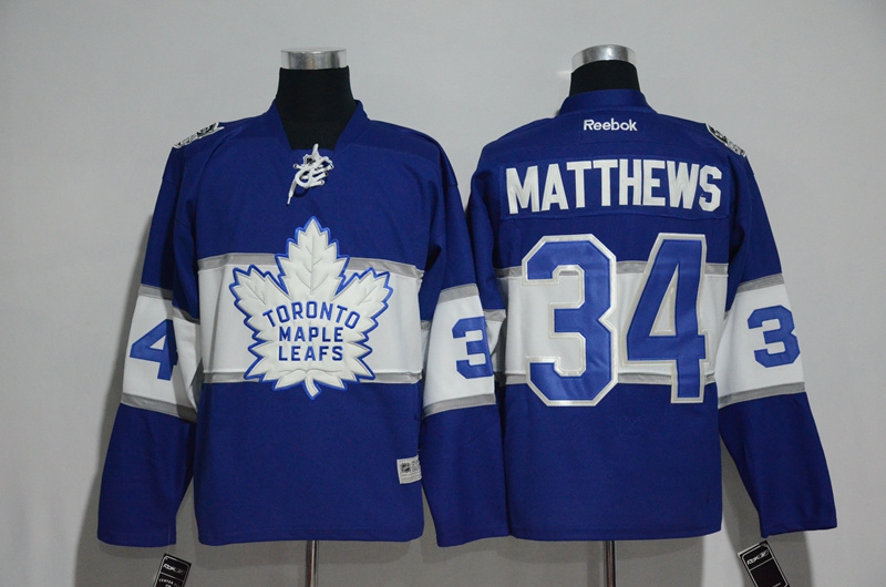 Toronto Maple Leafs 34 Auston Matthews Blue 2017 Centennial Classic Stitched NHL Jersey