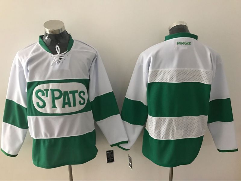 Toronto Maple Leafs White Green St  Patrick Day Stitched NHL Jersey