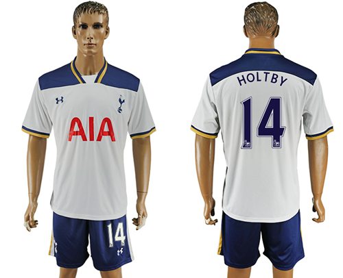 Tottenham Hotspur 14 Holtby White Home Soccer Club Jersey