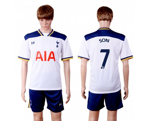 Tottenham Hotspur 7 Son White Home Soccer Club Jersey