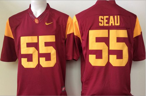 Trojans 55 Junior Seau Red Limited Stitched NCAA Jersey