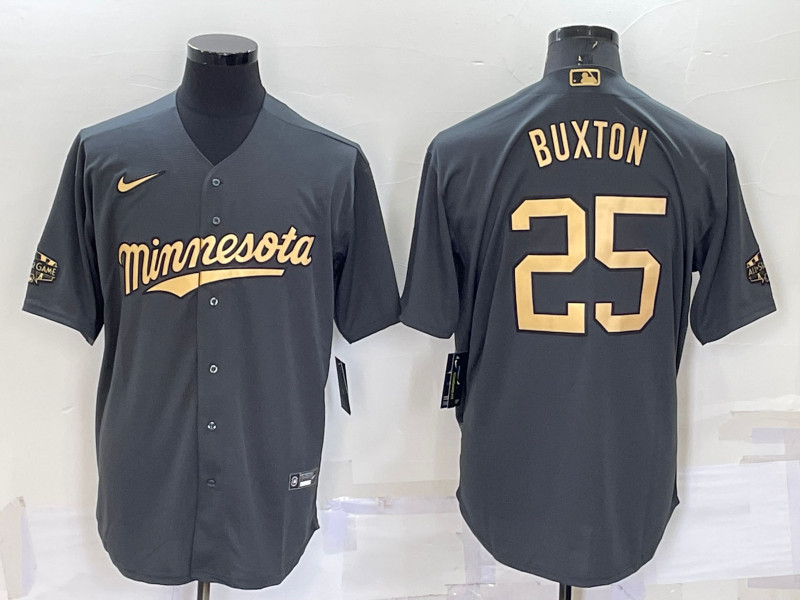 Twins 25 Byron Buxton Charcoal Nike 2022 MLB All Star Cool Base Jersey