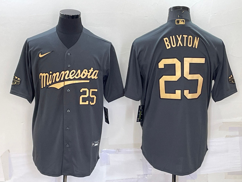 Twins 25 Byron Buxton Charcoal Nike 2022 MLB All Star Cool Base Jerseys