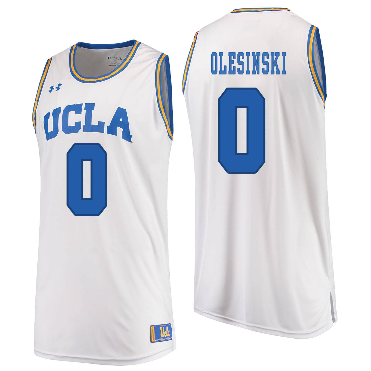 UCLA Bruins 0 Alex Olesinski White College Basketball Jersey