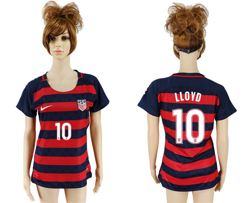 USA 10 LLOYD 2017 CONCACAF Gold Cup Away Women Soccer Jersey