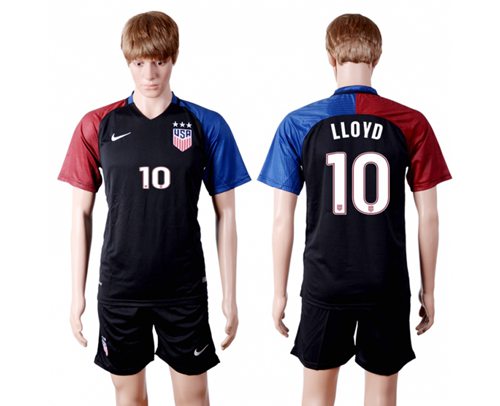 USA 10 Lloyd Away Three Star Soccer Country Jersey