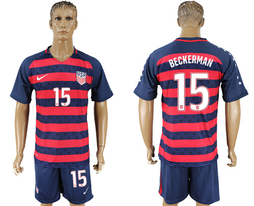 USA 15 BECKERMAN 2017 CONCACAF Gold Cup Away Soccer Jersey