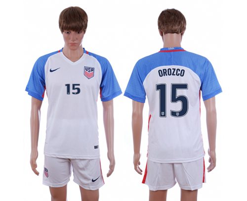 USA 15 Orozco Home Soccer Country Jersey