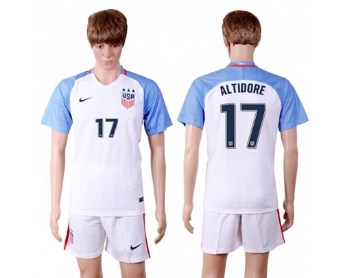 USA 17 Altidore Home Three Star Soccer Country Jersey