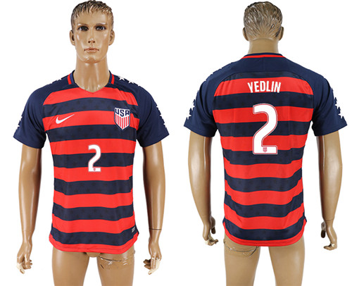 USA 2 YEDLIN 2017 CONCACAF Gold Cup Away Thailand Soccer Jersey