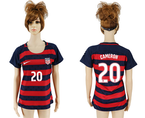 USA 20 CAMERON 2017 CONCACAF Gold Cup Away Women Soccer Jersey
