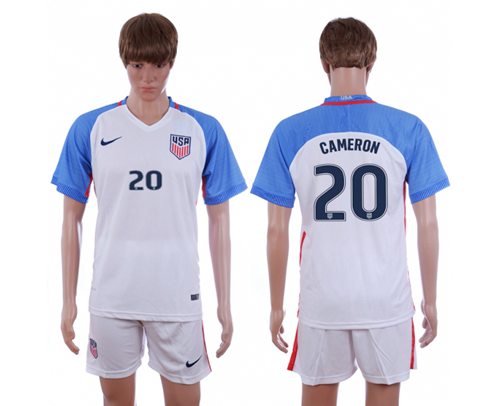 USA 20 Cameron Home Soccer Country Jersey