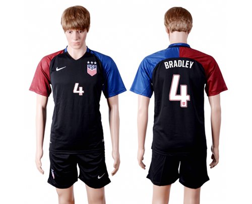 USA 4 Bradley Away Three Star Soccer Country Jersey