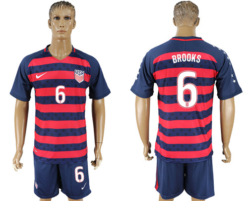 USA 6 BROOKS 2017 CONCACAF Gold Cup Away Soccer Jersey