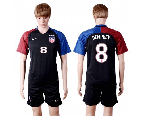USA 8 Dempsey Away Three Star Soccer Country Jersey