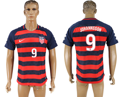 USA 9 JOHANNSSON 2017 CONCACAF Gold Cup Away Thailand Soccer Jersey